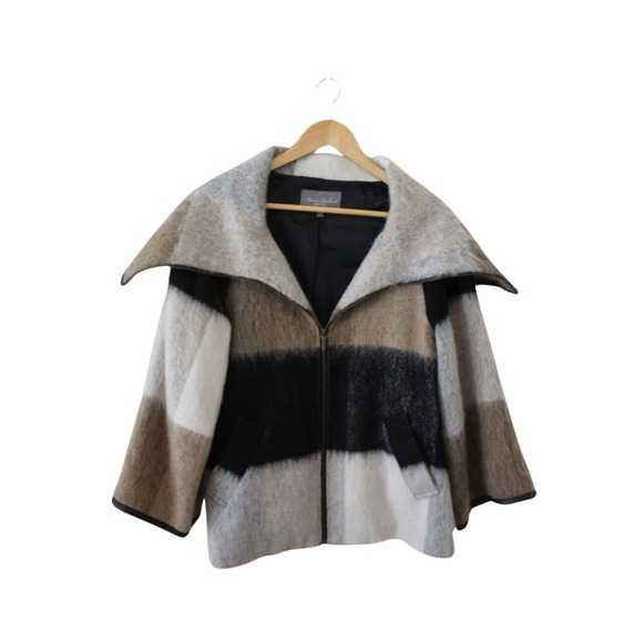 Marvin Richards Checkered Wool Blend Coat Womens Size M (flaw) - Picture 1 of 10